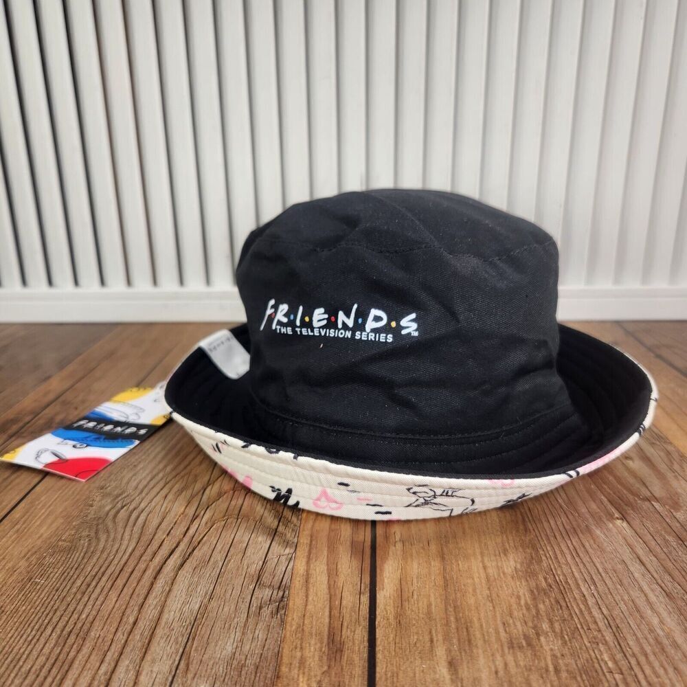 Shein Friends The Television Series Fitted Bucket Hat Black Reversable Comedy